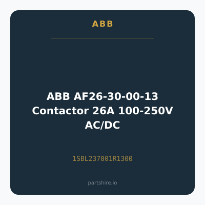 ABB AF26-30-00-13 Contactor 26A 100-250V AC/DC