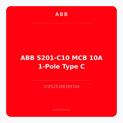 ABB S201-C10 MCB 10A 1-Pole Type C